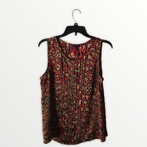 NWOT - Anne Klein - Sleeveless Semi Sheer With A Pleated Front Blouse
